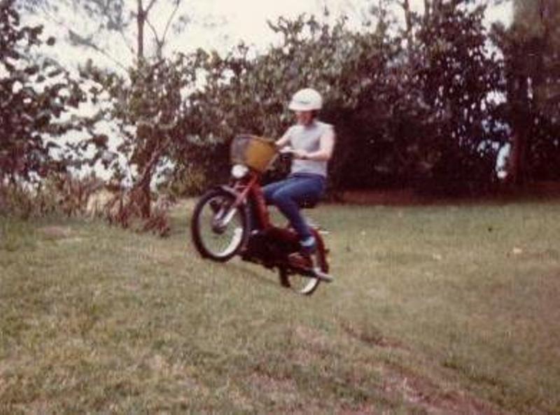 Moped Bermuda 83.jpg - Moped riding in Bermuda 1983
